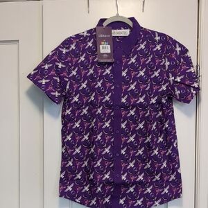 NWT Labyrinth Short Sleeve Purple Shirt -sz M